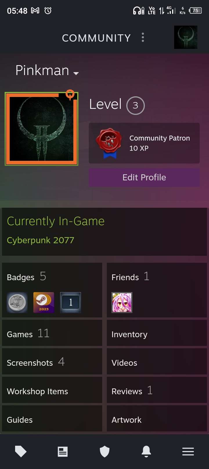 продажа аккаунта к игре Cyberpunk 2077
