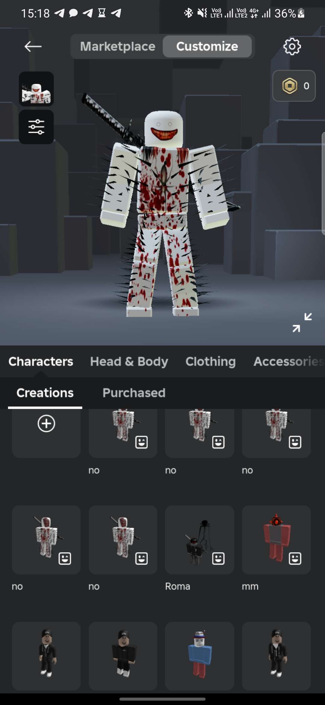 продажа аккаунта к игре Roblox