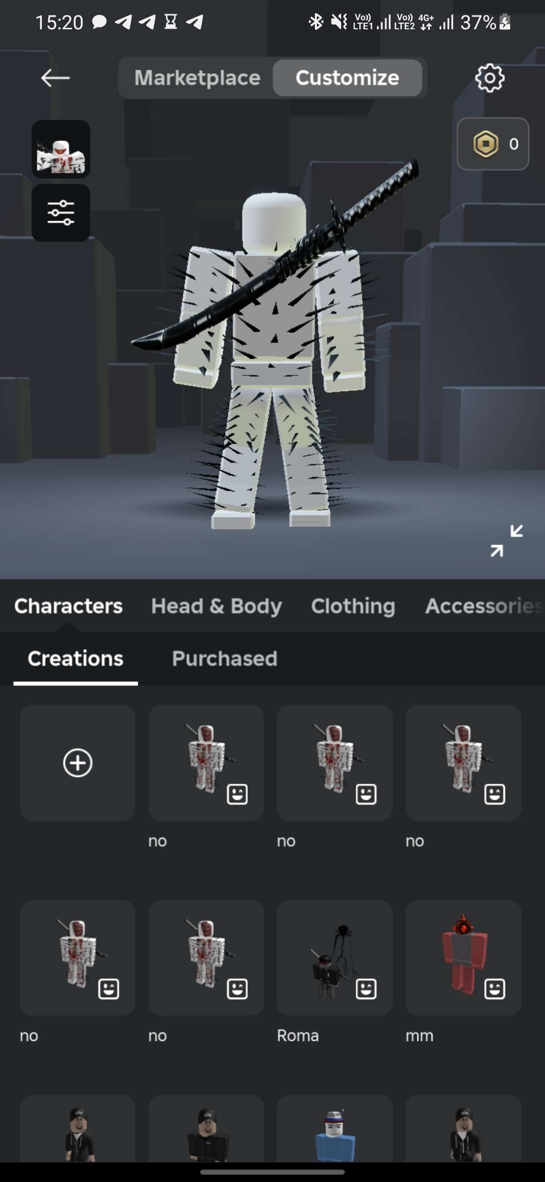 продажа аккаунта к игре Roblox