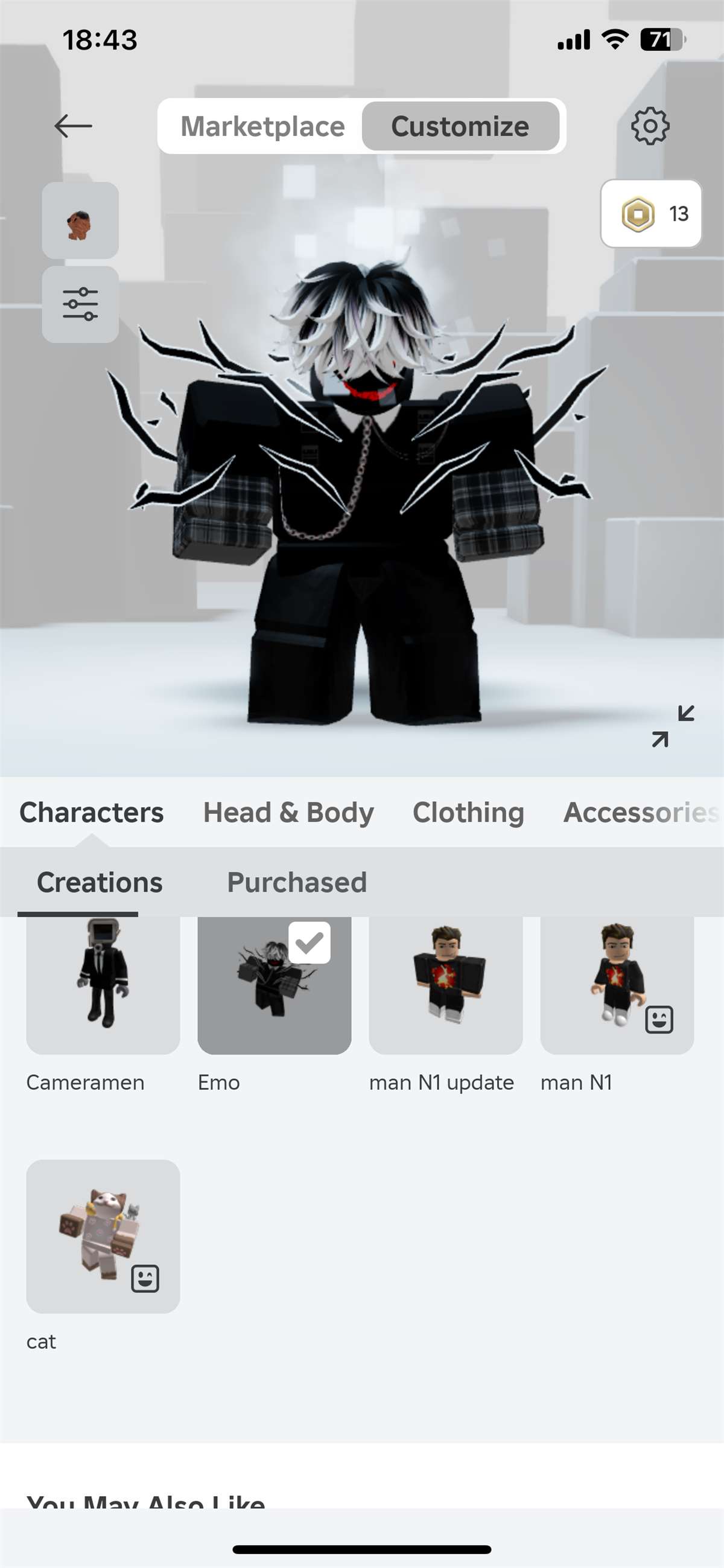 продажа аккаунта к игре Roblox