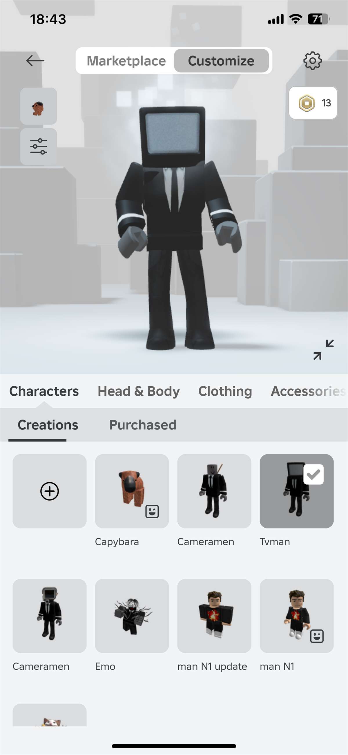 продажа аккаунта к игре Roblox