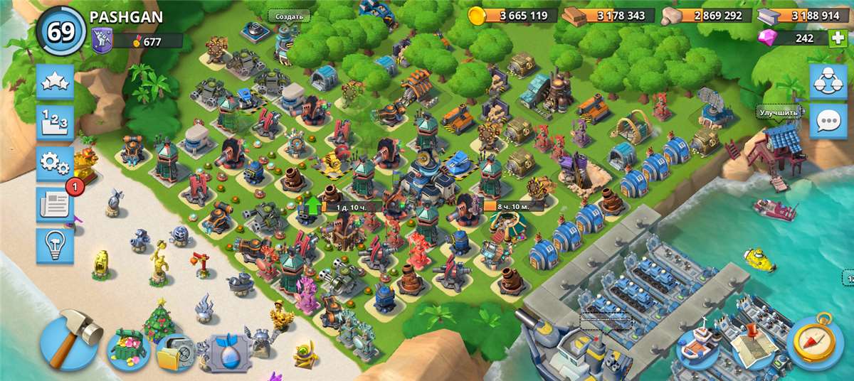 продажа аккаунта к игре Boom Beach