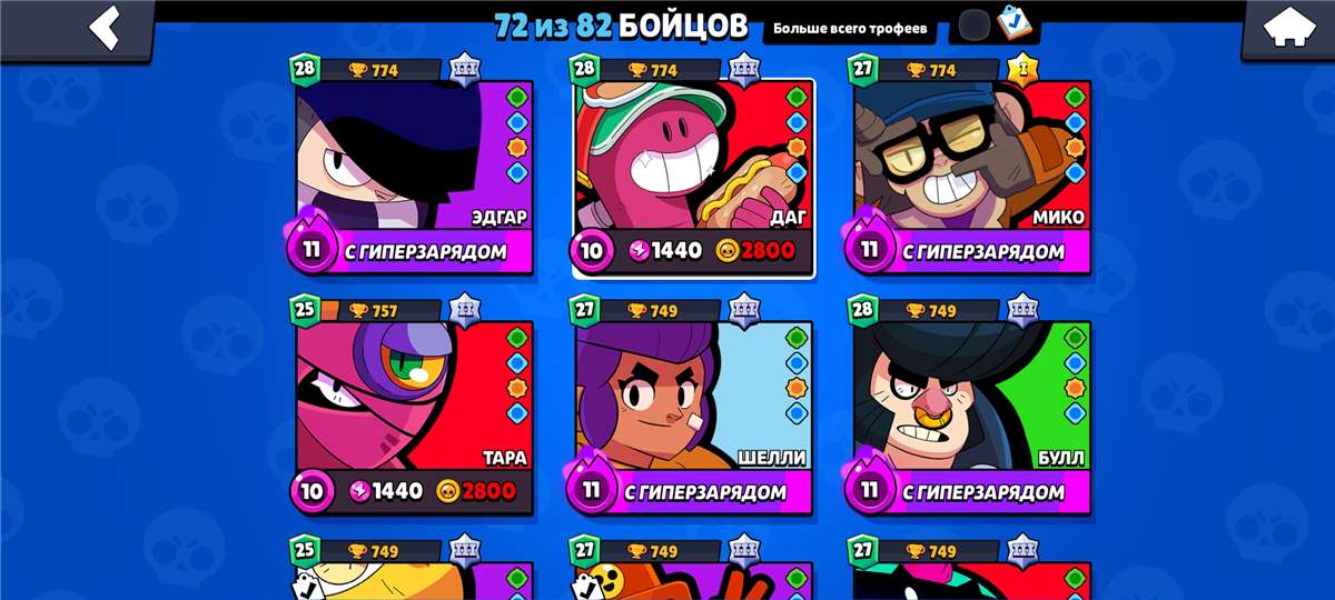 продажа аккаунта к игре Brawl Stars