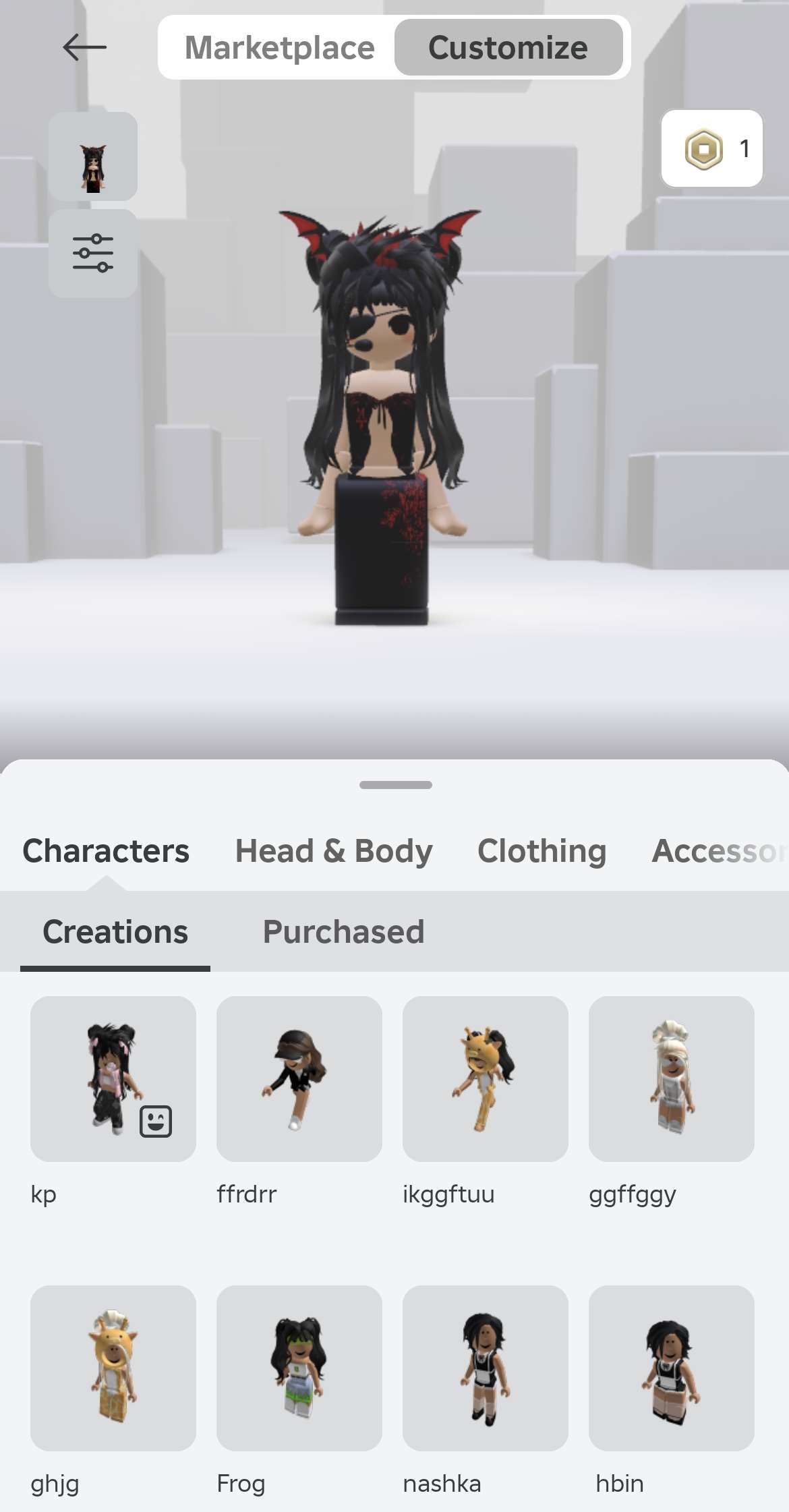 продажа аккаунта к игре Roblox