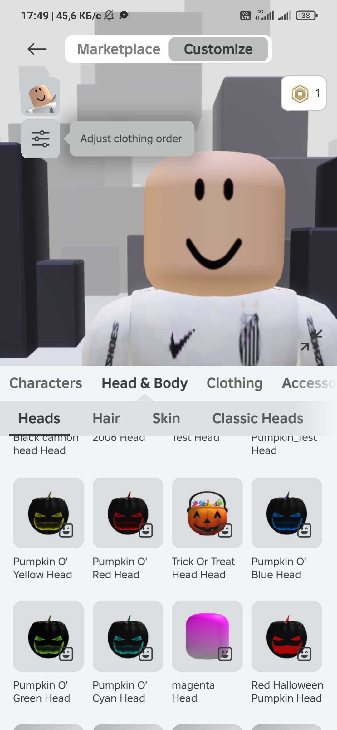 продажа аккаунта к игре Roblox