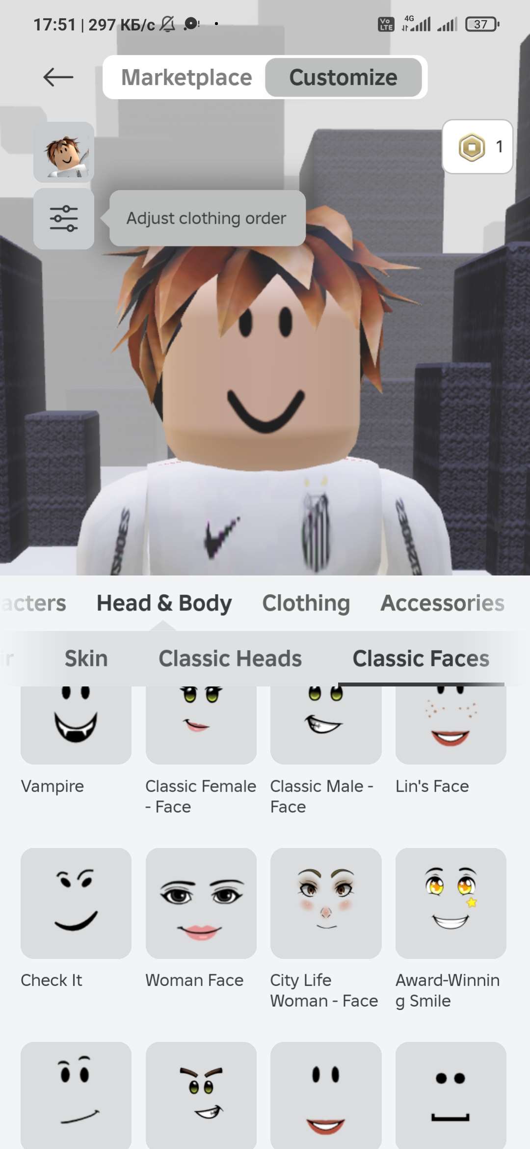 продажа аккаунта к игре Roblox