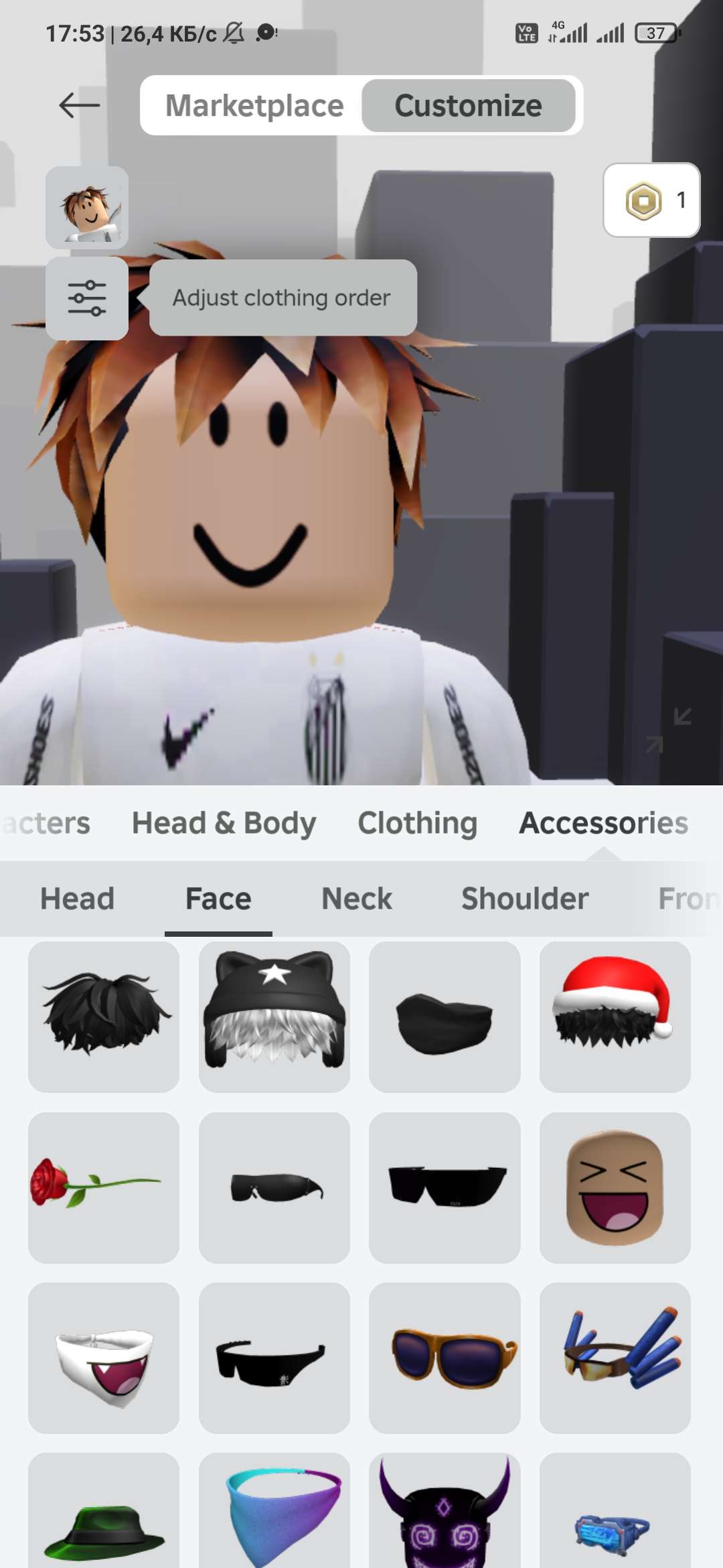 продажа аккаунта к игре Roblox