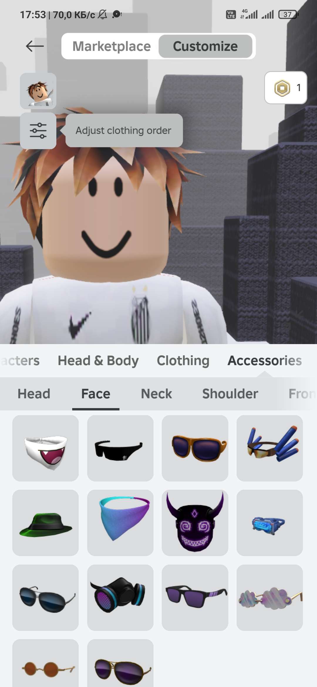 продажа аккаунта к игре Roblox