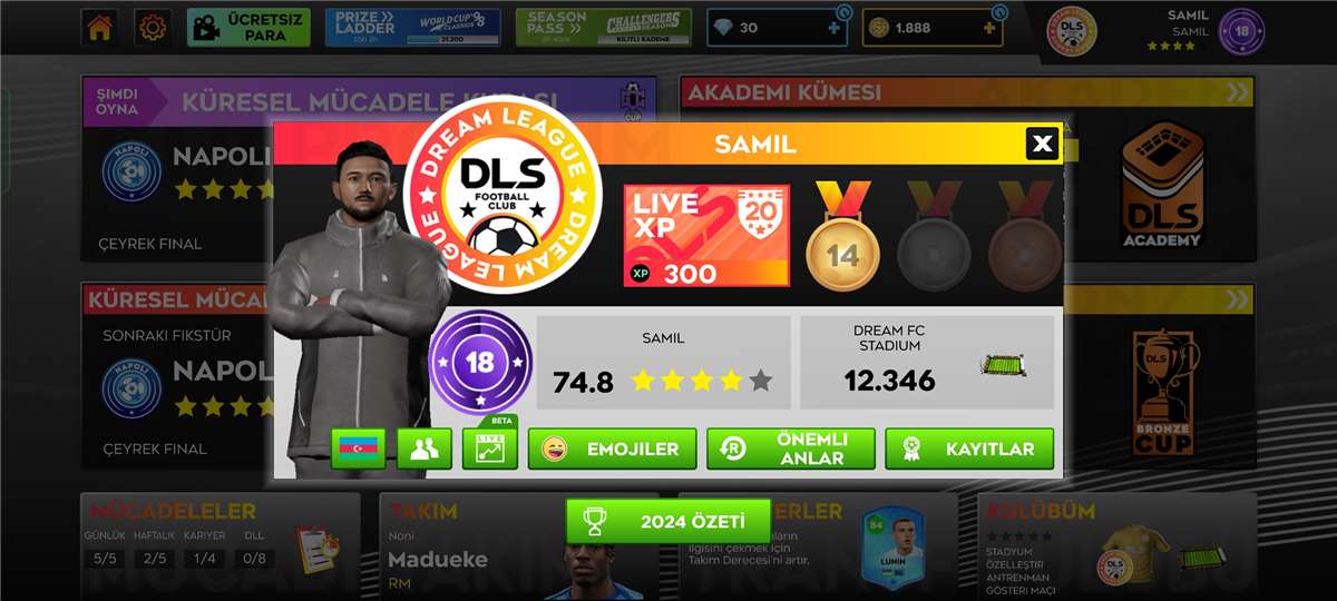 продажа аккаунта к игре Dream league soccer 2024