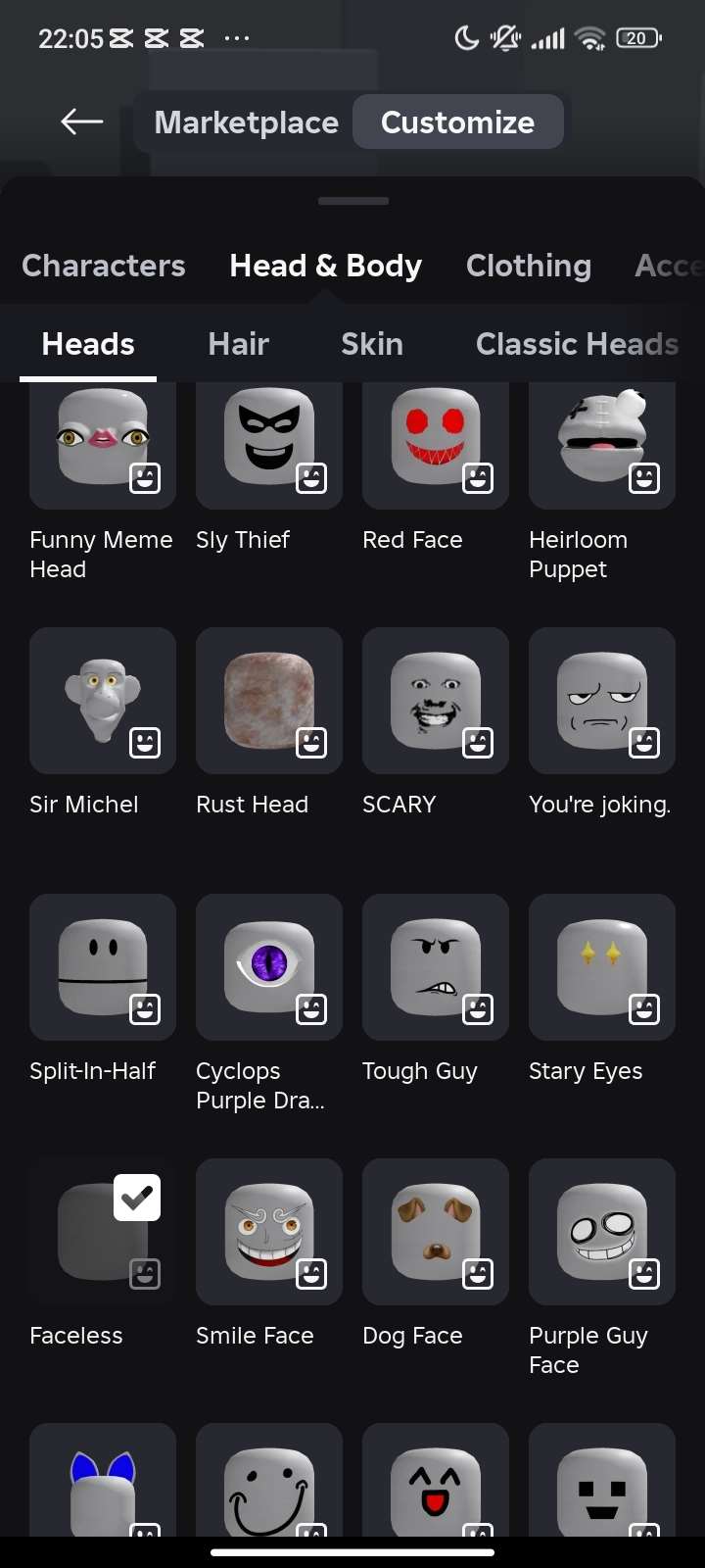 Скриншоты к игре Roblox продажа аккаунта к игре Roblox