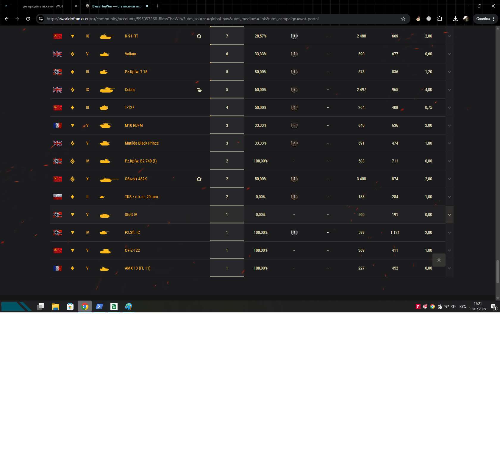 продажа аккаунта к игре Мир Танков, WoT(Lesta, WG)