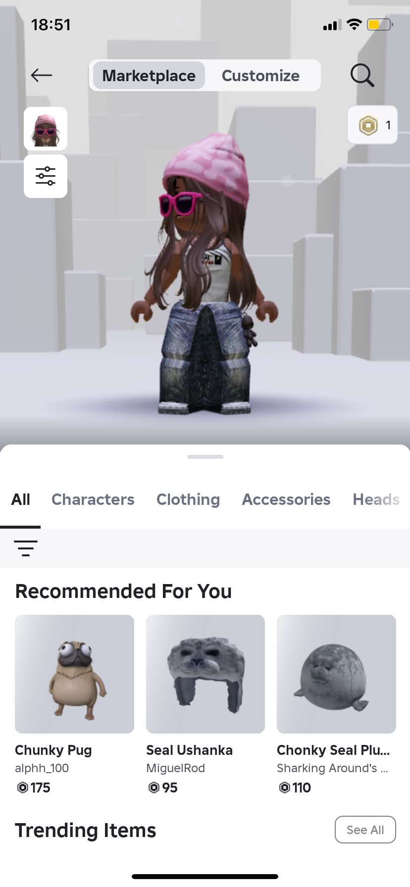 продажа аккаунта к игре Roblox