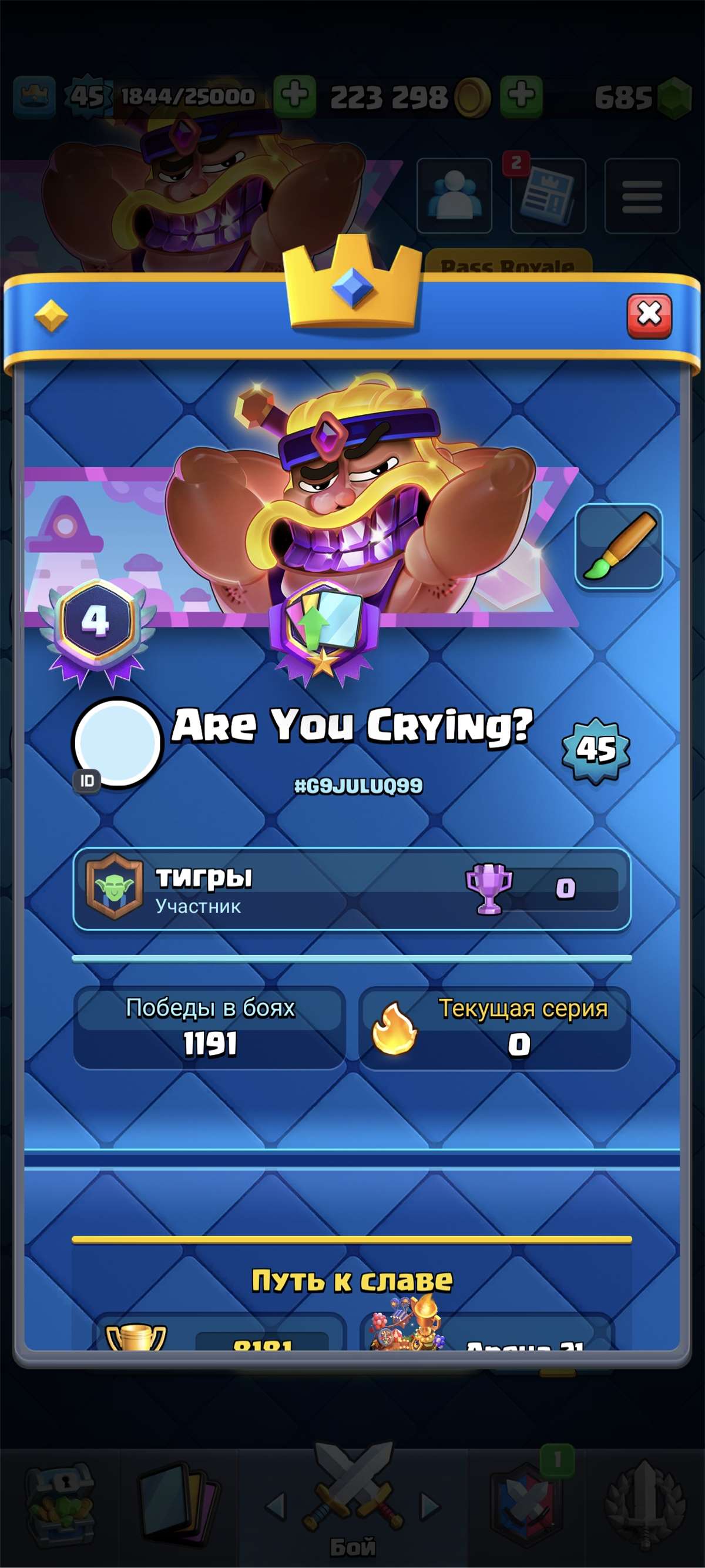 продажа аккаунта к игре Clash Royale