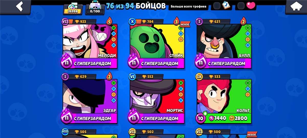 продажа аккаунта к игре Brawl Stars