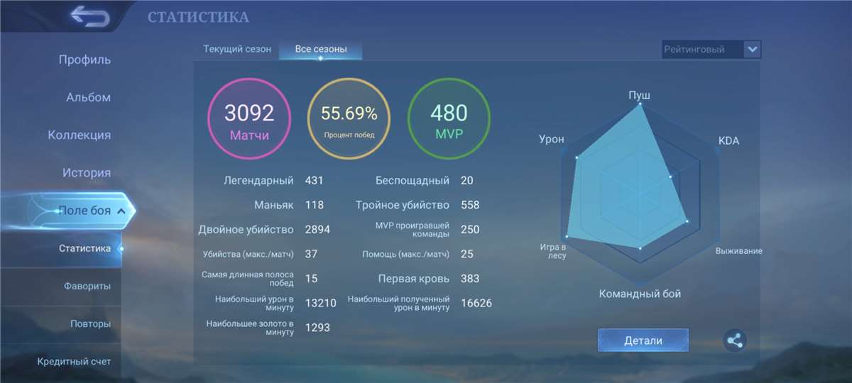 продажа аккаунта к игре Mobile Legends