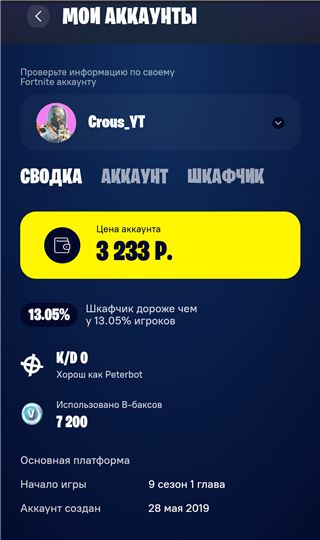 купить аккаунт Fortnite