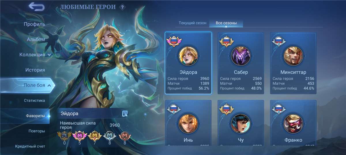 продажа аккаунта к игре Mobile Legends