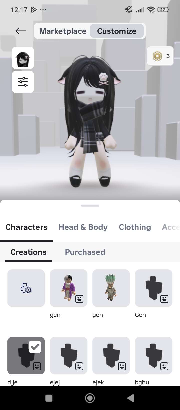 продажа аккаунта к игре Roblox