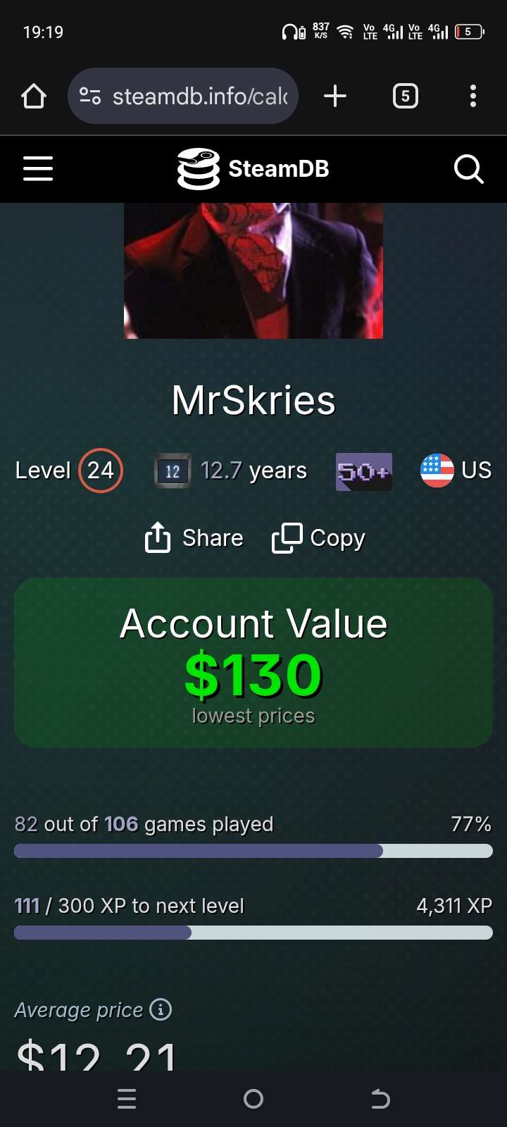 продажа аккаунта к игре Steam