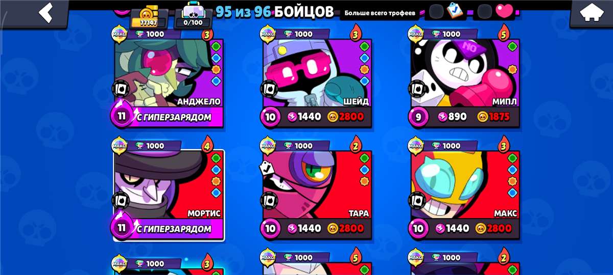 продажа аккаунта к игре Brawl Stars