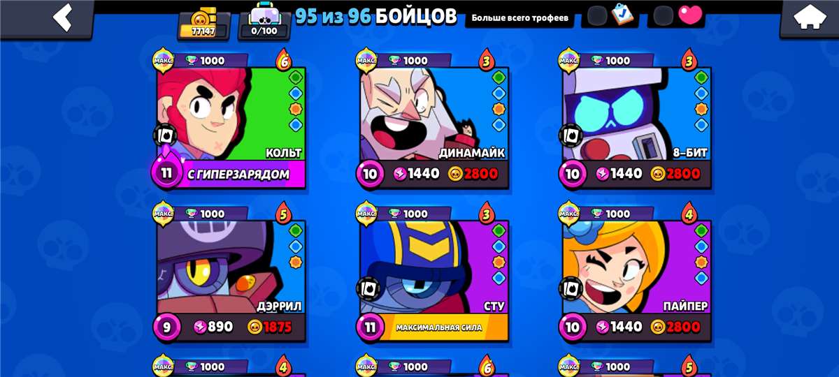 продажа аккаунта к игре Brawl Stars