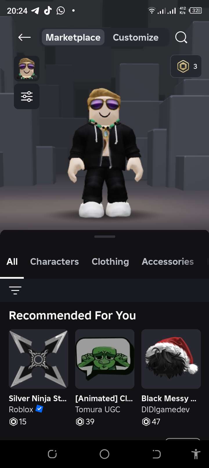 продажа аккаунта к игре Roblox