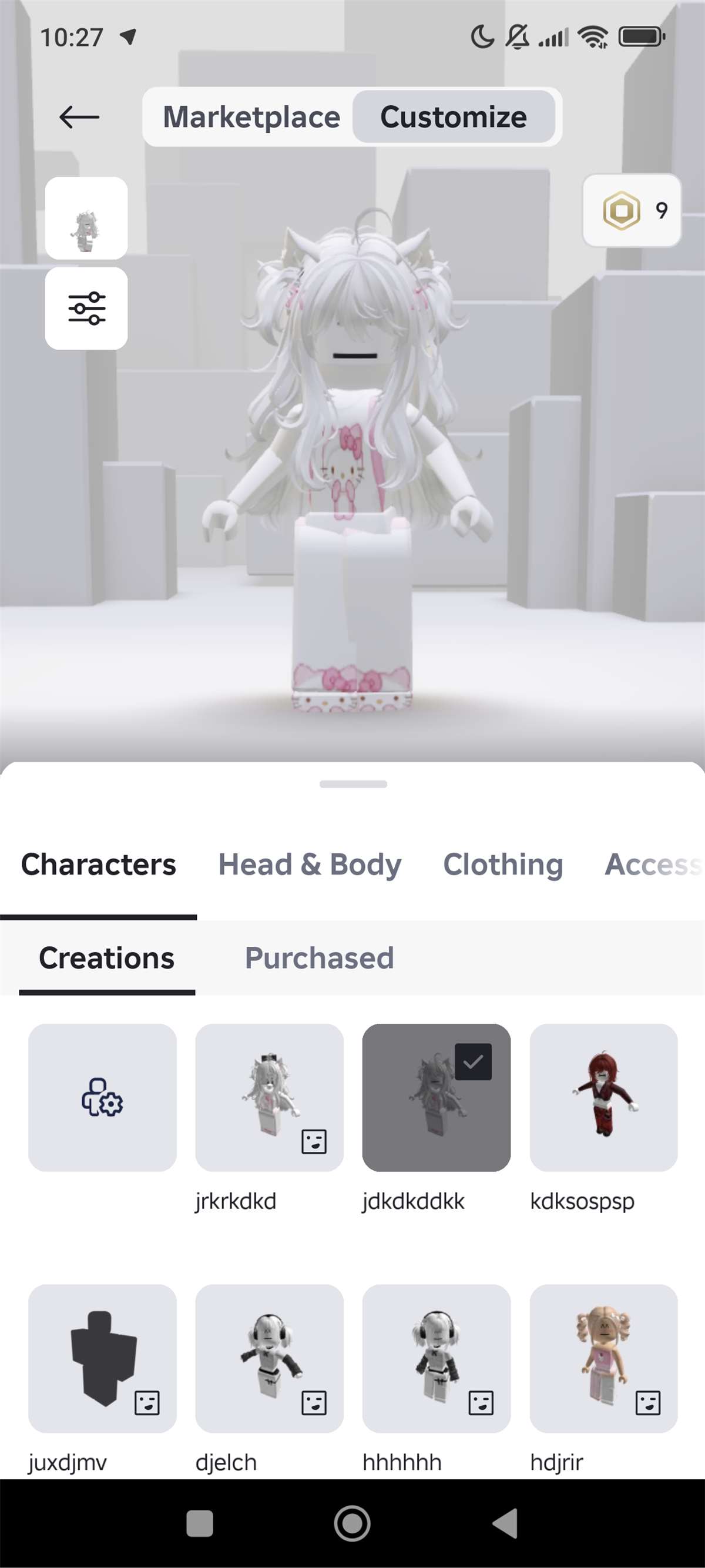 продажа аккаунта к игре Roblox