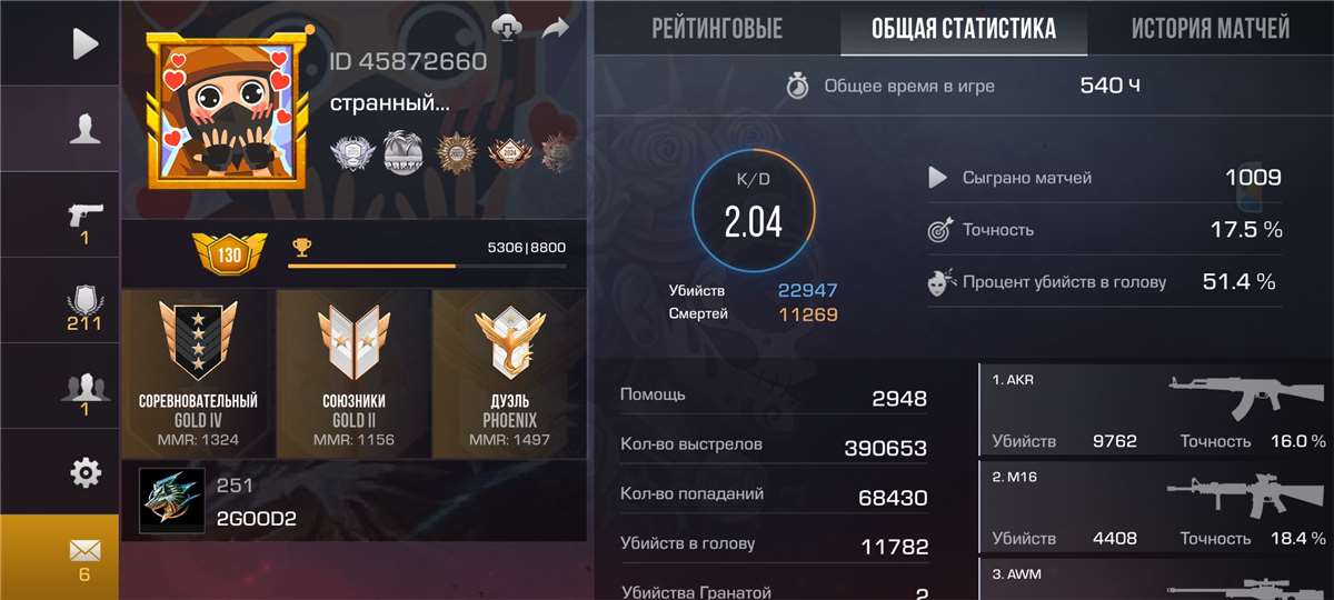 продажа аккаунта к игре Standoff 2