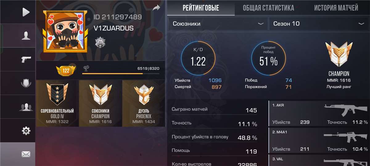 продажа аккаунта к игре Standoff 2