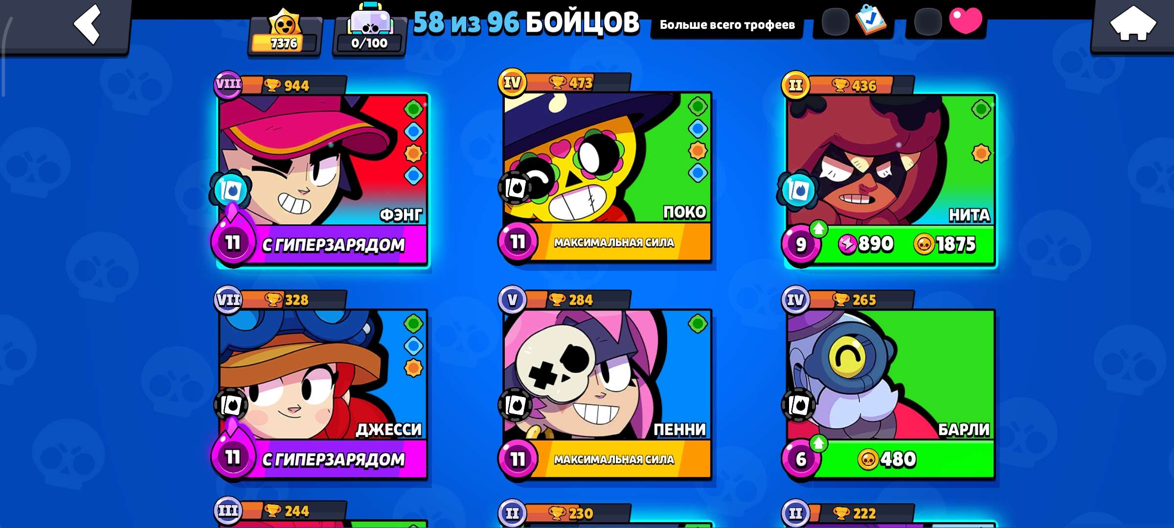 продажа аккаунта к игре Brawl Stars