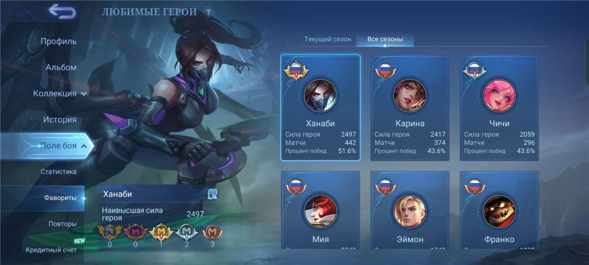 продажа аккаунта к игре Mobile Legends