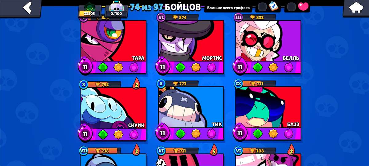 продажа аккаунта к игре Brawl Stars