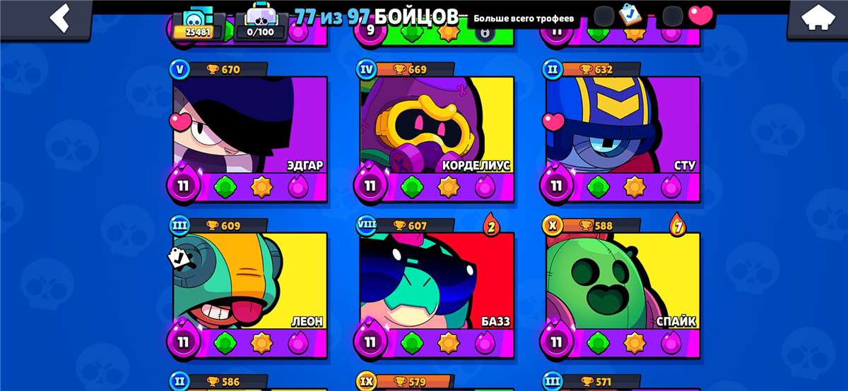 продажа аккаунта к игре Brawl Stars