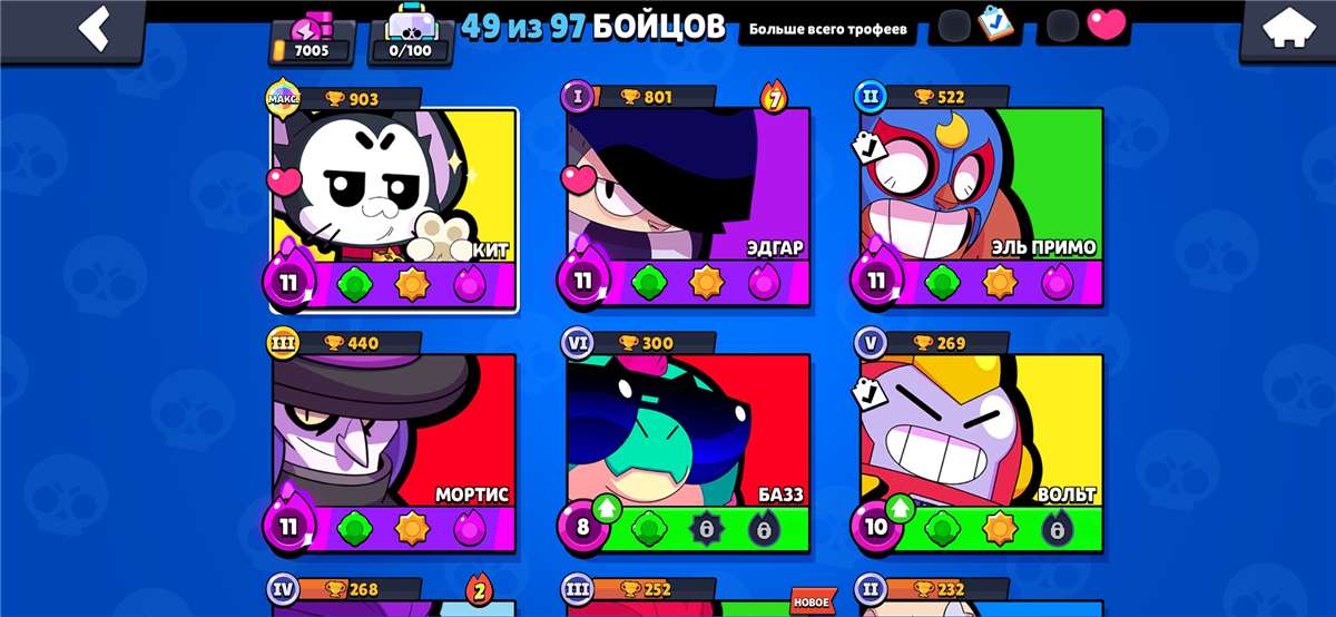 продажа аккаунта к игре Brawl Stars