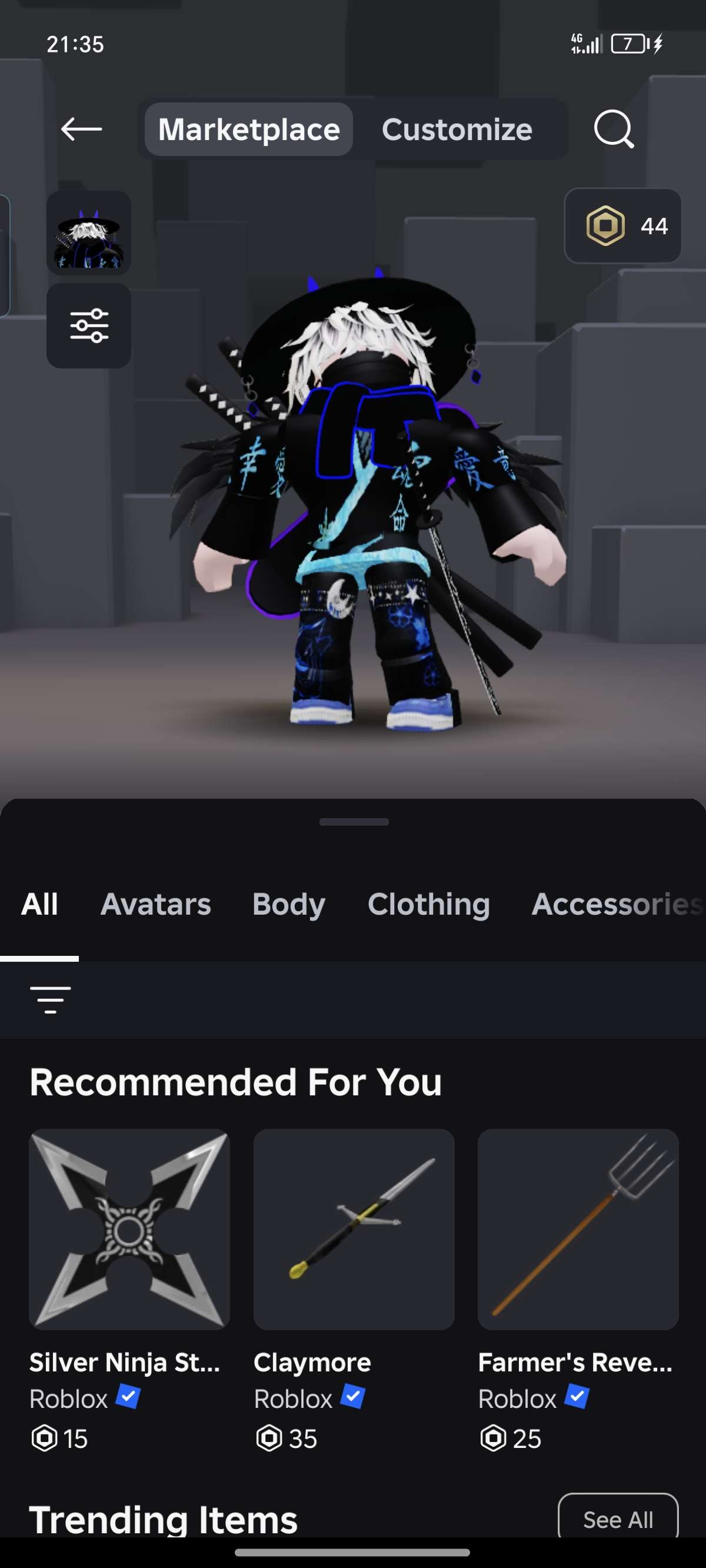 продажа аккаунта к игре Roblox