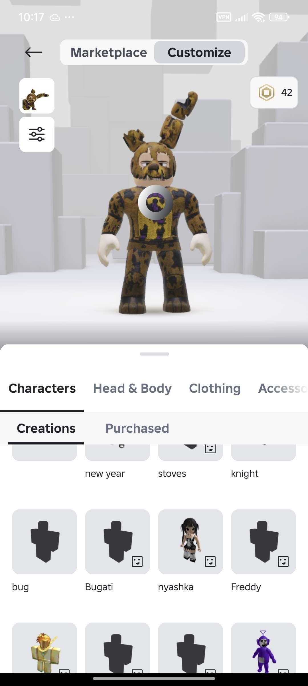 продажа аккаунта к игре Roblox