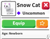 Snow cat в Roblox - игровые ценности